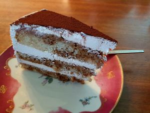 Tiramisu cake at Cafe Hibiskus in Cologne