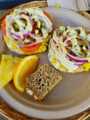 southwestern bagel  at Evolution Bakery and Cafe in Kailua Kona
