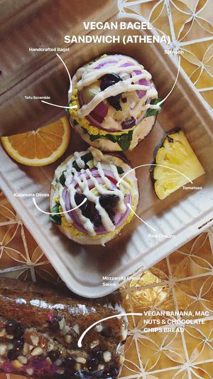 Amazing Athena Bagel (everything homemade!!!) at Evolution Bakery and Cafe in Kailua Kona