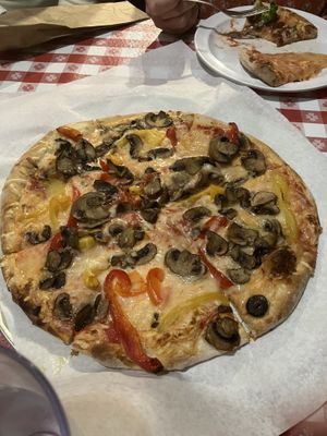 Vegan cheese, mushroom, pepper  at Pizza Works in Old Saybrook