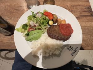 Soy meat hamburg steak.  at DAWN | Avatar Robot Cafe ver.β in Tokyo