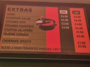 Menu at Merkamo Vegan in East London