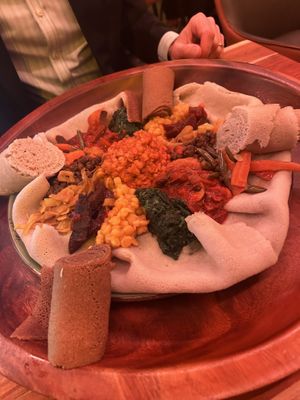 Medium platter - more than enough for two hungry vegans!   at Merkamo Vegan in East London