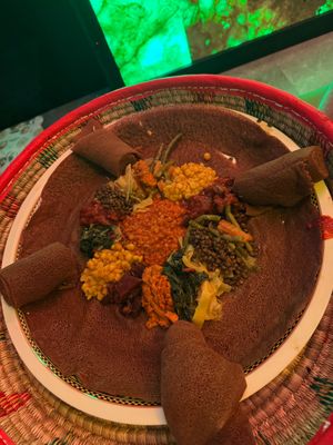 Merkamo special, traditional (injera only) - large platter at Merkamo Vegan in East London