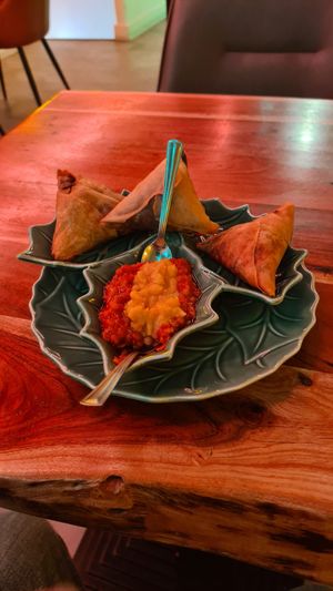 Samosa at Merkamo Vegan in East London