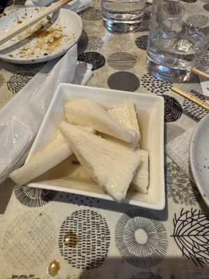 Pickled Japanese yams  at Banshaku-ya - 新宿思い出横丁 ばんしゃく家 in Tokyo