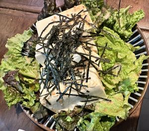 Tofu salad - highly recommended!   at Banshaku-ya - 新宿思い出横丁 ばんしゃく家 in Tokyo