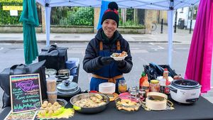 Market stall at Vegan Biosphere in East London