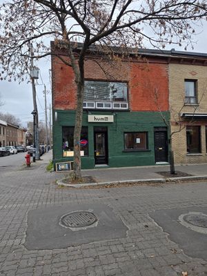 Outside at Hum Vegan in Montreal