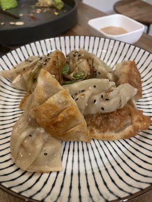 Dumpling poêlés  at Hum Vegan in Montreal
