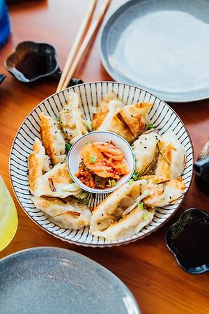 dumpling champignon noir at Hum Vegan in Montreal