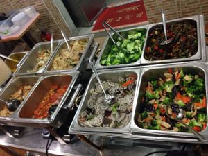 part of the buffet at Hóng Shàn SùShí 弘善素食 in Guangzhou