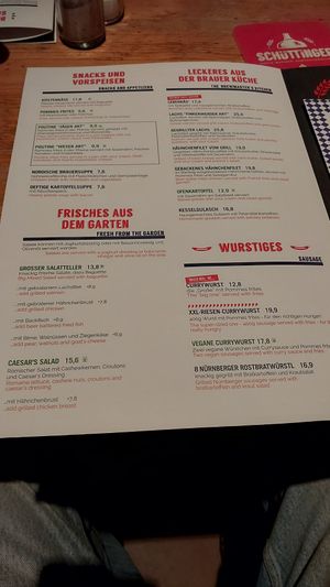 Currywurst at Schüttinger Gasthausbrauerei in Bremen