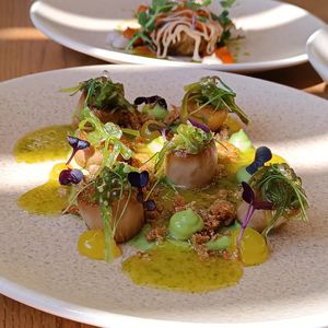 King Oyster scallops at Acai Plant Based Hotel & Restaurant in Rhodes