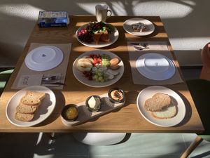 Breakfast for two (and there were more items that came after…the breakfast was huge)  at Acai Plant Based Hotel & Restaurant in Rhodes