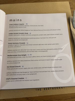 The menu  at Acai Plant Based Hotel & Restaurant in Rhodes