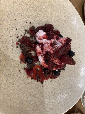 Blueberry cheesecake - delicious take on an ordinary cheesecake. The flavours were incredible!  at Acai Plant Based Hotel & Restaurant in Rhodes