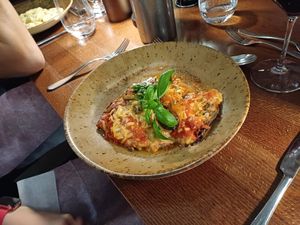 Baked aubergine at Vito's Italian Restaurant   in Sheffield