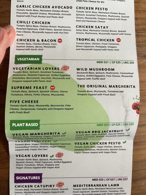 Menu  at I Love Pizza in Dulwich Hill