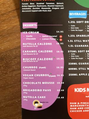 Dessert   at I Love Pizza in Dulwich Hill