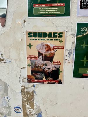 Plant based sundaes  at Kariton Sorbetes - Chinatown in Melbourne