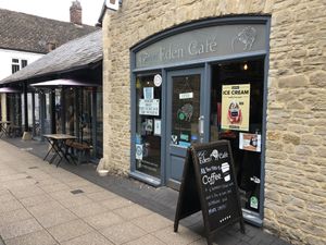 Nice frontage down a lovely lane   at Eden Cafe in Witney