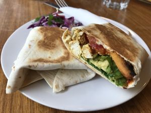 Breakfast tofu wrap - Tasted good at Eden Cafe in Witney