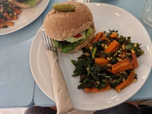 Beetroot burger special! at Eden Cafe in Witney