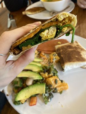 Tofu scramble wrap  at Eden Cafe in Witney