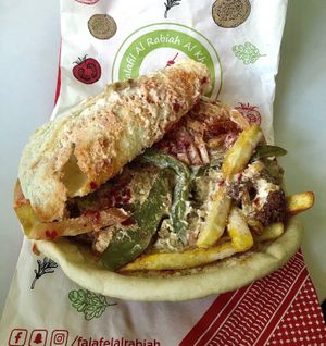 Falafel and fava sandwich   at Falafil Al Rabiah Al Khadra - Arjan in Dubai