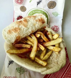 French fries sandwich   at Falafil Al Rabiah Al Khadra - Arjan in Dubai