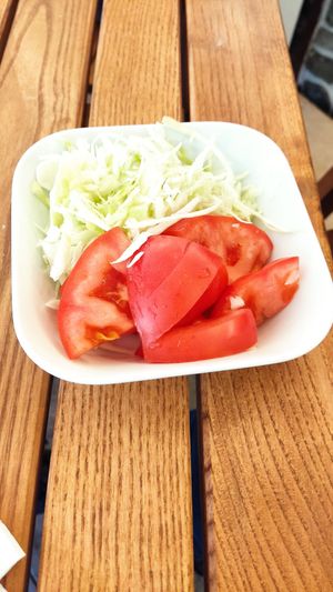 Cabbage and tomato salad at Cabana Paltinu in Sibiu
