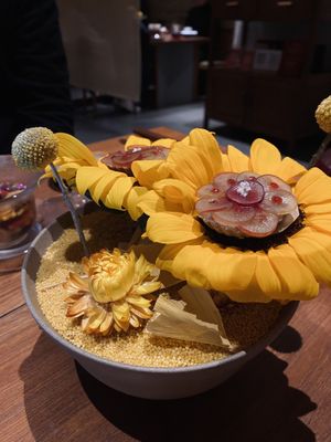 Something with raspberry sauce and grape   at Tian Shui (Yuexi) in Guangzhou