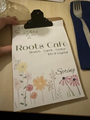 Menu spring  at Roots Cafe in Chambery