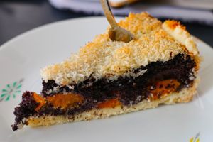 Vegan poppy seed apricot and coconut cake at Taracafe in Regensburg