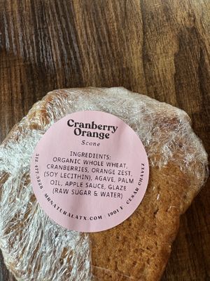 Cranberry orange scone  at Barley Bean Coffee in Austin