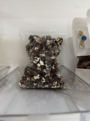 Chocolate covered popcorn  at Bleu Chocolát Workshop in St Croix