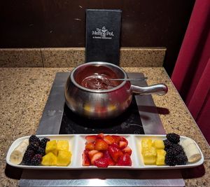 Chocolate Fondue at The Melting Pot in Portland