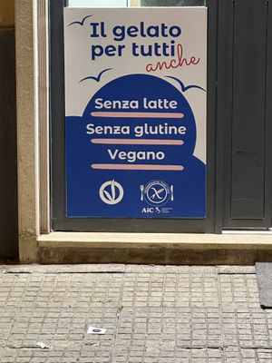 Ice cream for everyone.  Also, dairy free, gluten free, vegan.  at Gelateria Azzurra - Via Salvatore Vigo in Palermo