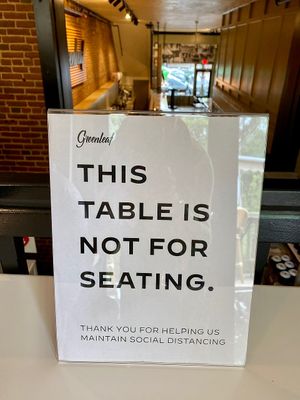 Social distancing  at Greenleaf Restaurant in Ashland