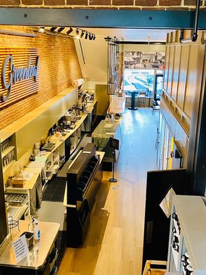 Interior from upstairs  at Greenleaf Restaurant in Ashland