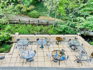 Beautiful lower patio  at Greenleaf Restaurant in Ashland