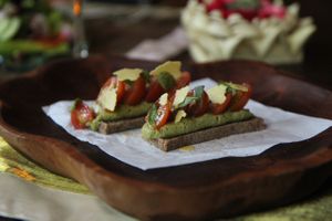 Pesto toast at Sakti Dining Room in Mambal