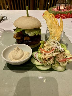 Shiitake Mushroom burger  at Sakti Dining Room in Mambal
