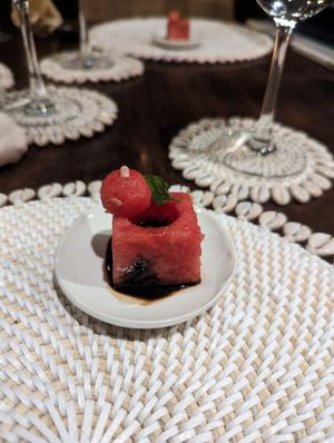 Balsamic watermelon at Sakti Dining Room in Mambal