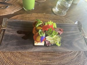 Cashew mozzarella   at Sakti Dining Room in Mambal