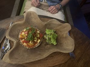 Almond crust pizzaa  at Sakti Dining Room in Mambal