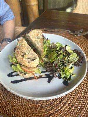 Tempeh sandwich w/ pesto  at Sakti Dining Room in Mambal