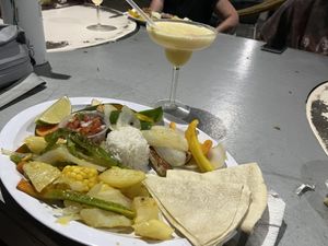 Vegan fajita   at La Tortuga Verde in Intipuca