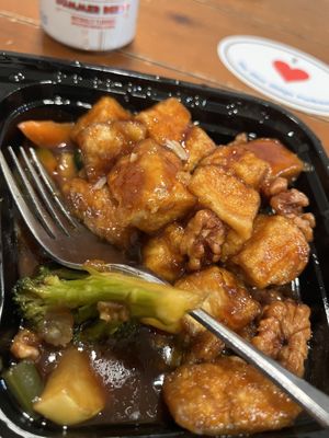 Vegan Tofu with Candied Walnuts  at Tangerine Cafe in Cary
